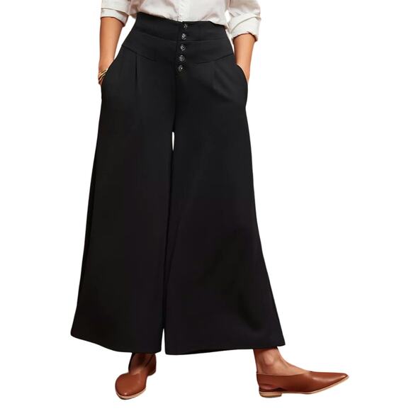 Anthropologie Pants - Ett:wa by Anthropologie Lucern Wide Leg Pull On High Rise Skirt Pants Black S